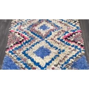 Auténtica Alfombra Marroquí Hecha a Mano, Boucherouite, Estilo Bohemio, Colorida, Vintage, Decoración Artesanal del Atlas - Product Image 1