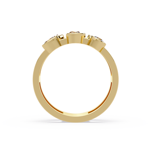 Luxury <b>Rings</b> 14k Pure <b>gold</b> Double Band <b>Ring</b> Bezel <b>Set</b> Heart Emerald Marquise Round Lab grown Diamond Engagement <b>Rings</b> Women Gift - Product Image 4