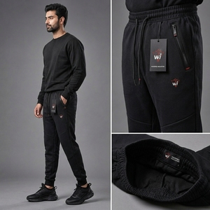 Warm <b>brushed</b> fleece pants with elastic waist active men sweatpants perfect for fitness <b>outdoor</b> use and leisure men sweatpants - Product Image 5