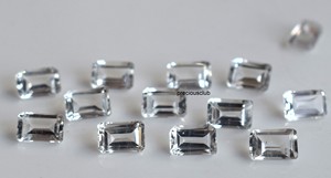 Topacio Blanco Natural Octagon cut 4x6mm Facetado-Suelto Topacio Blanco Octagon cut excelente calidad - Product Image 2