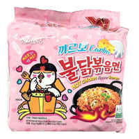 Haute qualité Samyang Buldak crémeux Carbona nouilles instantanées 105G grand bol casher Jas certifié frit poulet chaud Konjac riz