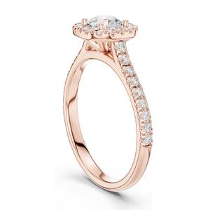 1.202 CT Round Brilliant Lab Diamond Halo <b>Ring</b> for Women VVS-VS EF Clarity 18KT, 14KT, 10KT Gold & 925 Silver Rose, - Product Image 4