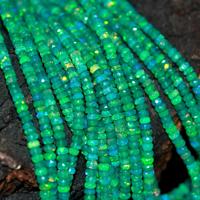 Nouvelle tendance vert opale éthiopienne à facettes Rondelle forme perles de pierres précieuses en vrac brin octobre pierre de naissance en gros bijoux perles