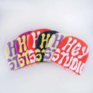 2026 Wholesale High Quality Winter Plush Letter Beanie <b>Hat</b> Custom Beanie With logo Furry Jacquard Warm Women Lady <b>Knitted</b> <b>Hat</b> - Product Image 5