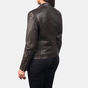 Women's Genuine Leather Blazer Jacket Pure Leather Women Leather Jacket for Winters <b>Snap</b> Button Jacket - Product Image 5