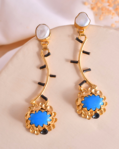 ต่างหูแฟชั่นไข่มุกเทอร์ควอยซ์ขายดีสำหรับเทศกาลคริสต์มาสเครื่องประดับแฟชั่นดีไซน์เนอร์ออกแบบได้ตามต้องการ - Product Image 2