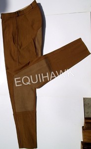 TOP TENDANCE EN COTON OU MACRO TISSU TRICOTÉ ÉQUITATION CHEVAL CULOTTE OU JODHPUR AVEC SIÈGE DE COULEUR CONTRASTÉE ET GENOUX - Product Image 6