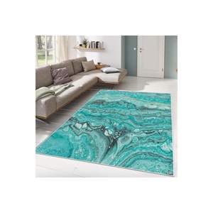 Alfombra con estampado Digital de mármol turquesa para adolescentes, patrón de pasillo Rectangular para dormitorio y decoración para sala de estar, alfombra para el hogar - Product Image 1