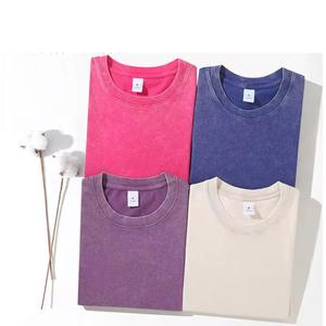 2025 nouveauté haute qualité 100% coton lavé à l'acide Vintage T-Shirt broderie personnalisée pour femmes et hommes - Product Image 4