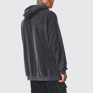 Última llegada Sudaderas con capucha de lavado ácido para hombres 100% algodón Streetwear Precio al por mayor para invierno para adultos - Product Image 2