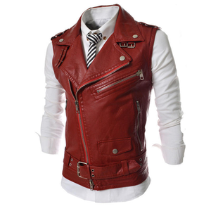 Gilet en cuir décontracté tendance pour homme - Product Image 3