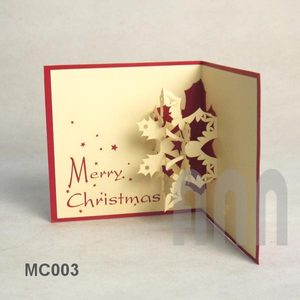 การ์ดอวยพรคริสต์มาสลายเกล็ดหิมะ3D แบบกำหนดเองกระดาษพิมพ์ลายทำมือ 'ขอบคุณ' ของที่ระลึกงานแต่งงานวันเกิด - Product Image 3