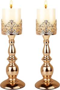 Wholesale Handmade Crystal Copper <b>Hammered</b> Metal Table Top Candle Stand Stylish Wedding Decorative Feature Other Candle <b>Holders</b> - Product Image 4