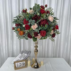 Personalizado 60 cm Rosa Hortensia Faux Flora Bola Boda Evento Centros de mesa decorativos Bola de flores de seda artificial - Product Image 1