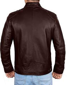 Chaqueta de cuero de oveja personalizada y elegante para hombre con bordado, estilo urbano. - Product Image 5