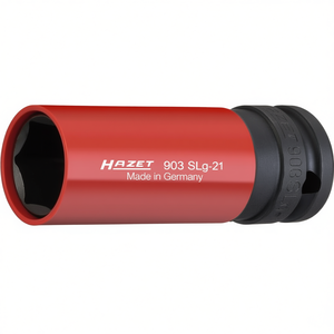 Hazet 6-Point Long Square <b>Impact</b> <b>Socket</b> 1/2'' with Traction Profile for Wheel Mounting - Product Image 3