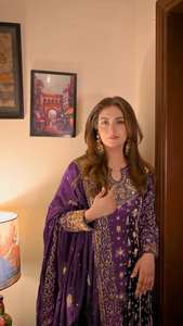 Traje de Fiesta Indio de Diseño Moderno para Mujer, Salwar Kameez de Georgette con Bordado de Lentejuelas, Traje Listo para Usar para Invitadas de Boda - Product Image 5