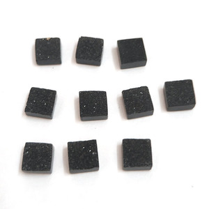 Cristal de ágata Druzy negro Natural 6x6mm cuadrado plano 1,45 Cts piedras preciosas sueltas suministro de joyería piedras Druzy - Product Image 2