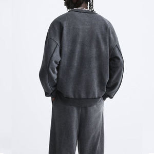 Conjunto Deportivo Personalizado para Hombre, Sudadera de Cuello Redondo 100% Algodón, Pantalón Holgado con Hombros Caídos, Ropa de Calle para Invierno - Product Image 2