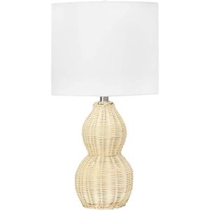 Customized Rattan LED Desk Lamp with Farmhouse Style Natural Finish Creative Weave Design - Product Image 1