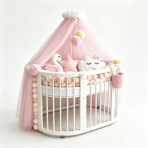 Juego de cuna de felpa rosa empolvado personalizado con juguete de cisne, almohada de estrella y corona, juguete de peluche de cisne, almohada de estrella personalizada para bebé - Product Image 5