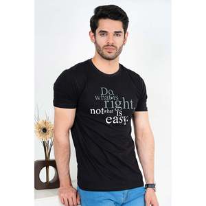 YILDIZ Men's Summer Crew Neck T-Shirt 100% Cotton Jersey Solid Design Silk Screen <b>Printing</b> Crew Neck Style Top - Product Image 5