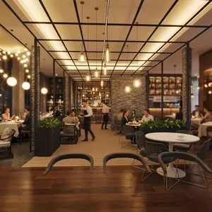 ชุดเฟอร์นิเจอร์ร้านอาหารแบบพับได้ทำจากหวายครบชุด อุปกรณ์ตกแต่งร้านกาแฟ คาเฟ่ บาร์ โรงอาหาร โรงแรม เก้าอี้นั่ง โซฟา - Product Image 1