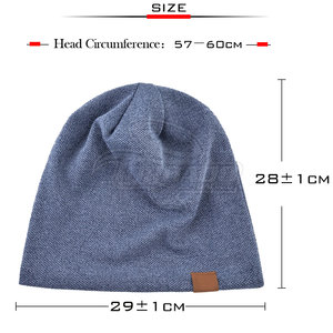 Vente en gros Bonnets à la mode d'hiver avec logo personnalisé Chapeaux unis colorés pour adultes - Product Image 6
