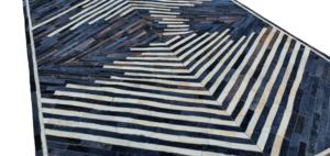 พรมขนสัตว์หนังวัวงานปะติดทำมือดีไซน์ทันสมัยใหม่ - Product Image 2