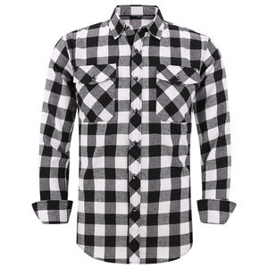 Ropa Casual Exterior a Cuadros de Manga Larga en Colores Claros, Hecha a Mano, Transpirable, el Mejor Material Suave, Totalmente Personalizada - Product Image 1