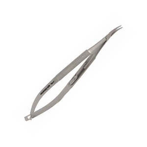 Porta Microagujas Curvo Barraquer de 1 mm con Punta Delicada, Bloqueo, 12.5 cm, Precisión Manual, Certificado CE, Instrumento Quirúrgico Oftálmico - Product Image 4