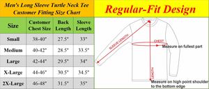 <b>Men's</b> Formal Solid Knitted Eco-Friendly Breathable Polyester/Cotton Long Sleeve <b>Turtle</b> <b>Neck</b> T-Shirt (Sizes S to 2XL 210g) - Product Image 2