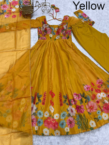 Qualité supérieure Readymade indien Anarkali costume Organza impression numérique robe ensemble pour les femmes naturel Bollywood inspiré en gros - Product Image 4