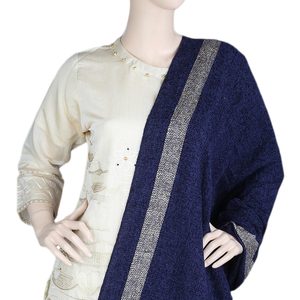 ผ้าคลุมไหล่กำมะหยี่ของผู้หญิง-น้ำเงิน - Product Image 2