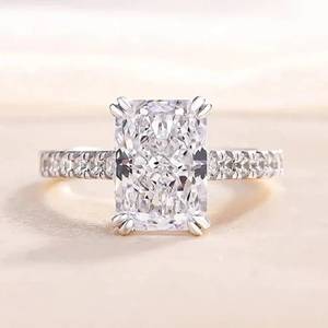 6.03กะรัตยาวตัดเพชรโมอิส925สีเงินพร้อมขายาวประดับด้วยเพชรเม็ดเดี่ยวดูกรงเล็บคู่ - Product Image 1