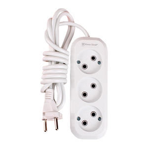 Enchufe de extensión blanco de 3 vías sin conexión a tierra, Cable de 5 metros, tira de alimentación eléctrica, plástico ABS, Reino Unido, EE. UU., UE, enchufe de conmutación - Product Image 3