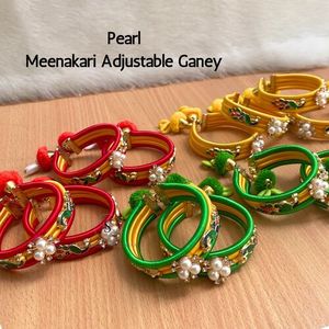 Nueva llegada 2024 diseñador Meenakari Ganey patrón de pavo real brazaletes multicolores con trabajo Moti para boda, Barat , Sangeet Wear - Product Image 4