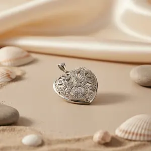 925 Silver Filigree Heart <b>Pendant</b> for Women Valentine's Gift-<b>Fashionable</b> <b>Charms</b> - Product Image 2