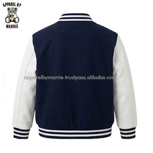 Chaquetas Varsity de Lana Suave con Bordado y Paneles en Contraste para Uso Casual en Invierno - Product Image 2