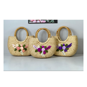 Water Hyacinth Bag Vietnam Craft Handbag, <b>Sea</b> <b>Grass</b> Water Hyacinth, Bamboo, Rattan Summer Beach Bag <b>Basket</b> Bag Sedge - Product Image 1