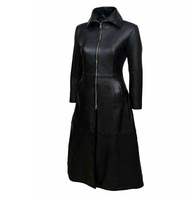 Trench-coat en cuir marron de qualité supérieure pour femmes longue fourrure hiver tendance Style en cuir véritable personnalisable veste pour hommes