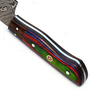 Gran oferta de 8 pulgadas, cuchillo de Chef de acero al carbono de Damasco hecho a mano, cocina de vino tinto Premium, mango de madera forjado a mano, lavavajillas - Product Image 6