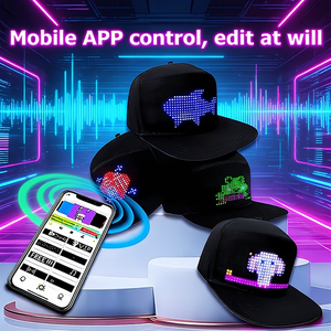 Gorra de Béisbol Luminosa con Pantalla LED Multilenguaje y Mensaje Desplazable, Gorra LED RGB Programable con Carga USB, Gorras y Sombreros LED - Product Image 1