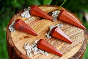 Pendule en jaspe rouge en gros, pendule de guérison, pendule de radiesthésie, cristal, pendule en jaspe rouge de qualité supérieure pour la guérison et la méditation - Product Image 3