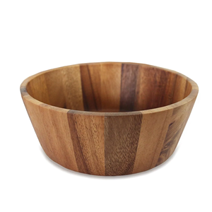 Bol de service rond en bois d'acacia de haute qualité, style bohème, écologique, pour la cuisine, logo personnalisé, vente en gros au Vietnam - Product Image 3