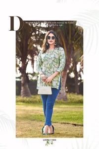 Nuevos estampados de lámina de algodón Premium con Kurtis bordados para mujeres Lanzamiento en línea Cintura tejida Cintura natural - Product Image 5