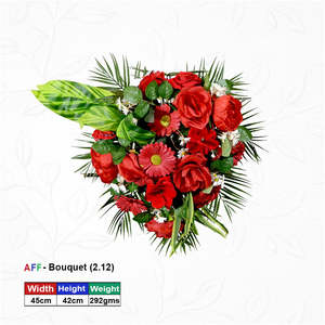 <b>Artificial</b> <b>Flower</b> Scarlet Passion & Tropical Palm Cascade Wall Arrangement - Product Image 1