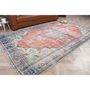 Alfombra Vintage, Alfombra Turca de 5.3x9 pies, Alfombra Roja de Lana Sólida - Product Image 1