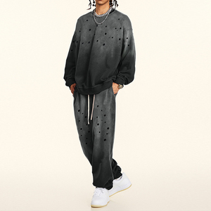 ชุดวอร์มสองชิ้นของผู้ชายชุดวอร์มกางเกงโอเวอร์ไซส์วินเทจโอเวอร์ไซส์ออกแบบได้ตามต้องการ - Product Image 1