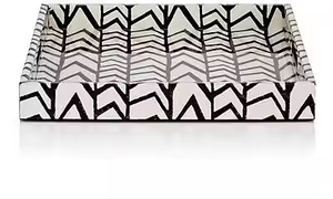 Bandeja para servir con incrustaciones de hueso de inspiración marroquí morisca, diseño estampado, otomano y bandeja decorativa de artesanía creciente - Product Image 2